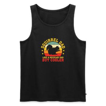 Vintage Squirrel Dad Forest Animal Father Retro - Männer Premium Bio Tank Top - Schwarz - Vorne - Michal (187cm)