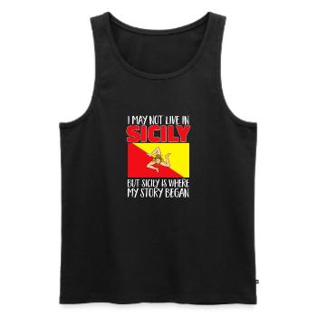 Sicily Flag Italy Sicily - Men's Premium Organic Tank Top - black - Front - Michal (187cm)