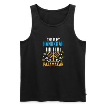 Jewish This Is My Hanukkah Pajamakah Matching - Männer Premium Bio Tank Top - Schwarz - Vorne - Michal (187cm)