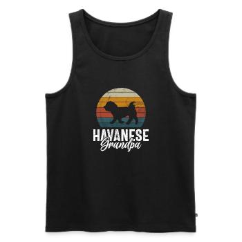 Gifts for Havanese Dog Lovers - Men's Premium Organic Tank Top - black - Front - Michal (187cm)