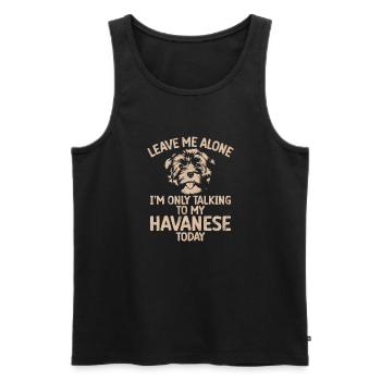 Cadeaux pour les amoureux des chiens bichons havanais - Débardeur bio Premium Homme - noir - Devant - Michal (187cm)