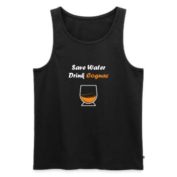 Save water drink cognac - Débardeur bio Premium Homme - noir - Devant - Michal (187cm)