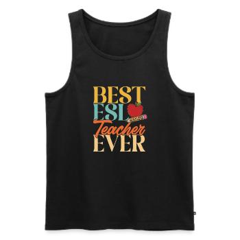 Teacher English Second Language Foreign Language - Men's Premium Organic Tank Top - black - Front - AI Model Male 178 light (178cm)
