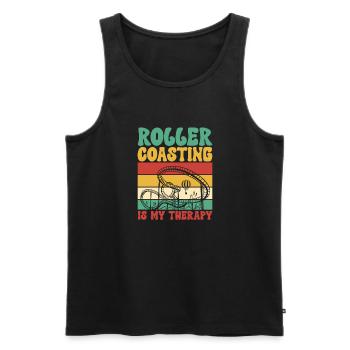 Roller Coaster Roller Coaster Amusement Park - Men's Premium Organic Tank Top - black - Front - AI Model Male 178 light (178cm)