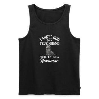 Gifts for Havanese Dog Lovers - Men's Premium Organic Tank Top - black - Front - Michal (187cm)