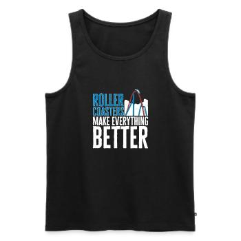 Roller Coaster Roller Coaster Amusement Park - Men's Premium Organic Tank Top - black - Front - AI Model Male 178 light (178cm)