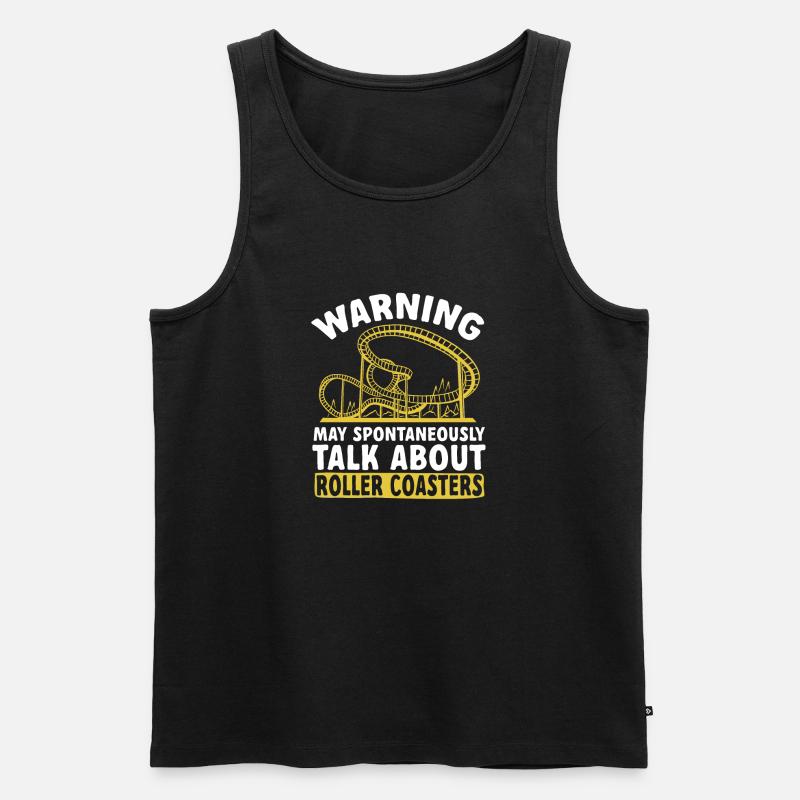 Achterbahn Rollercoaster Freizeitpark - Männer Premium Bio Tank Top - Schwarz