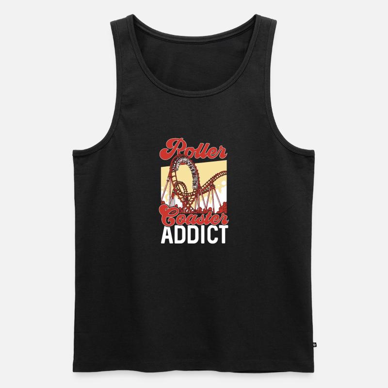 Achterbahn Rollercoaster Freizeitpark - Männer Premium Bio Tank Top - Schwarz