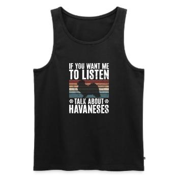 Gifts for Havanese Dog Lovers - Men's Premium Organic Tank Top - black - Front - Michal (187cm)