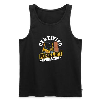 Funny Certified Forklift Operator Forklifter Forkl - Männer Premium Bio Tank Top - Schwarz - Vorne - Michal (187cm)