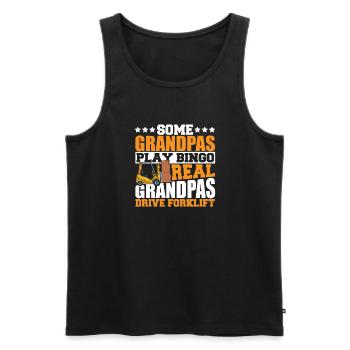Forklift Driver Men Grandpas Drive Forklift Grandf - Men's Premium Organic Tank Top - black - Front - Michal (187cm)