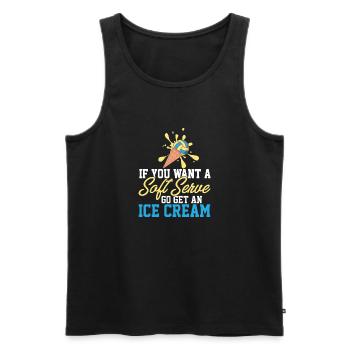 Funny Volleyball If You Want A Soft Serve Go Get - Männer Premium Bio Tank Top - Schwarz - Vorne - Michal (187cm)