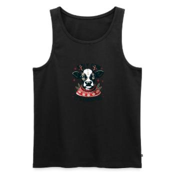 Holy Cow Its Christmas I Xmas Cow - Men's Premium Organic Tank Top - black - Front - Michal (187cm)