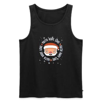Religious Family Faith Hope Love Christmas Santa - Men's Premium Organic Tank Top - black - Front - AI Model Male 178 light (178cm)