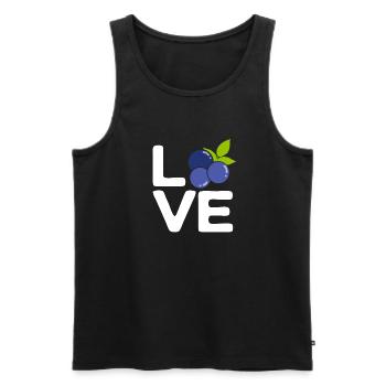 Blueberry, Fruit, Blueberry - Men's Premium Organic Tank Top - black - Front - AI Model Male 178 light (178cm)