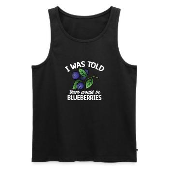 Blueberry, Fruit, Blueberry - Men's Premium Organic Tank Top - black - Front - AI Model Male 178 light (178cm)