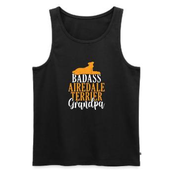 Airedale Terrier Gifts - Männer Premium Bio Tank Top - Schwarz - Vorne - Michal (187cm)