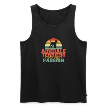 Airedale Terrier Gifts - Männer Premium Bio Tank Top - Schwarz - Vorne - Michal (187cm)