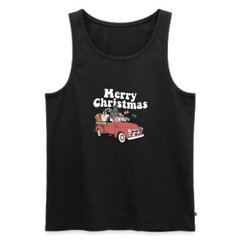 Vintage Red Pick Up Truck Saint Bernard Dog Merry - Männer Premium Bio Tank Top - Schwarz - Vorne - Michal (187cm)
