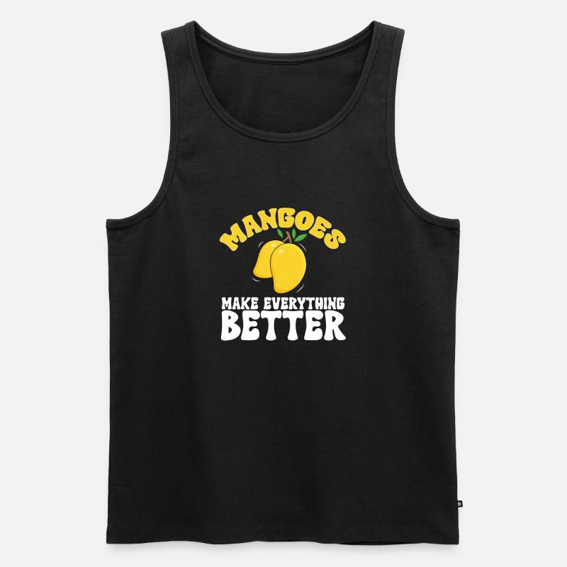 Mango Frucht Mango - Männer Premium Bio Tank Top - Schwarz