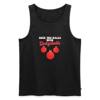 Deck The Halls With Dodgeball Player Coach - Men's Premium Organic Tank Top - black - Front - Michal (187cm)