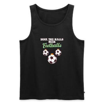 Football Player Coach Christmas Balls Deck The - Men's Premium Organic Tank Top - black - Front - Michal (187cm)