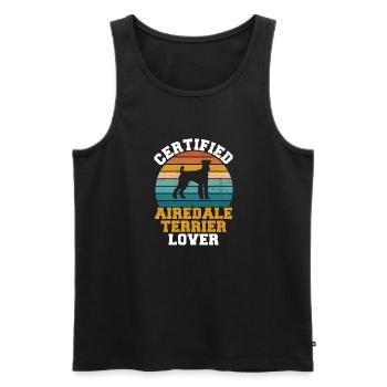 Airedale Terrier Gifts - Männer Premium Bio Tank Top - Schwarz - Vorne - Michal (187cm)