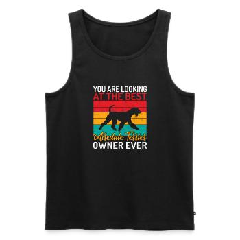 Airedale Terrier Gifts - Männer Premium Bio Tank Top - Schwarz - Vorne - Michal (187cm)