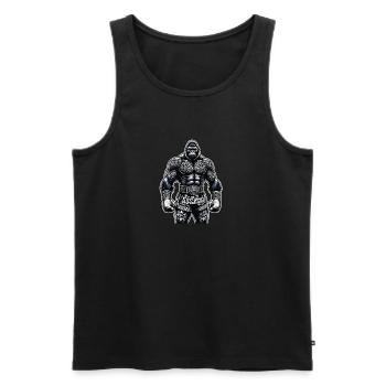 Muay Thai Gorilla Thai Boxen und Kickboxen - Männer Premium Bio Tank Top - Schwarz - Vorne - AI Model Male 178 light (178cm)