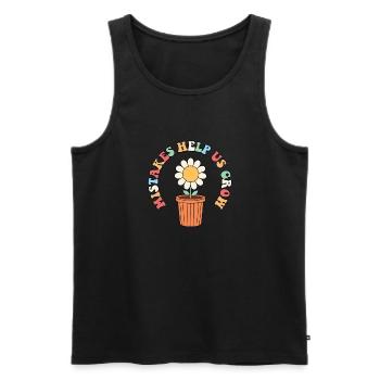 Mistakes Help Us Grow Teacher Inspirational Quote - Men's Premium Organic Tank Top - black - Front - AI Model Male 178 light (178cm)