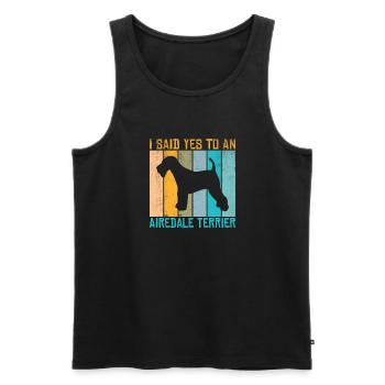 Airedale Terrier Gifts - Männer Premium Bio Tank Top - Schwarz - Vorne - Michal (187cm)