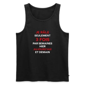 Je rale seulement 3 fois - Débardeur bio Premium Homme - noir - Devant - Michal (187cm)