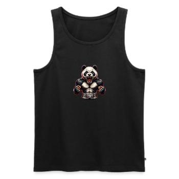 Muay Thai Panda - Thailändisches Boxen und Kämpfen - Männer Premium Bio Tank Top - Schwarz - Vorne - Michal (187cm)