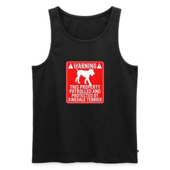 Cadeaux Airedale Terrier - Débardeur bio Premium Homme - noir - Devant - AI Model Male 178 light (178cm)