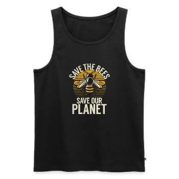 Bee Gifts - Men's Premium Organic Tank Top - black - Front - Michal (187cm)