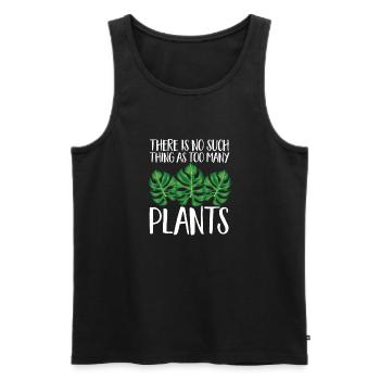 Monstera Deliciosa Albo Plante d’intérieur botanique - Débardeur bio Premium Homme - noir - Devant - AI Model Male 178 light (178cm)