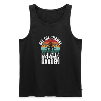 Bee Gifts - Men's Premium Organic Tank Top - black - Front - Michal (187cm)