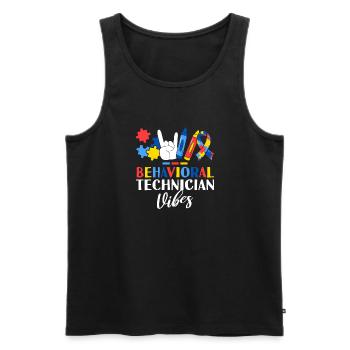 Behavioral Technician Vibes Registered ABA - Men's Premium Organic Tank Top - black - Front - AI Model Male 178 light (178cm)