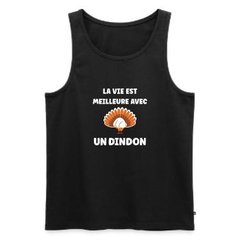 dindons - Débardeur bio Premium Homme - noir - Devant - Michal (187cm)