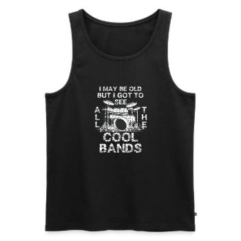 I May Be Old But I Got To See All The Cool Bands - Männer Premium Bio Tank Top - Schwarz - Vorne - AI Model Male 178 light (178cm)