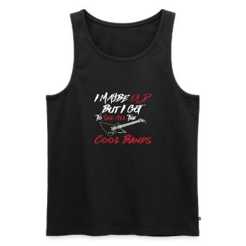 I May Be Old But I Got To See All The Cool Bands - Männer Premium Bio Tank Top - Schwarz - Vorne - AI Model Male 178 light (178cm)