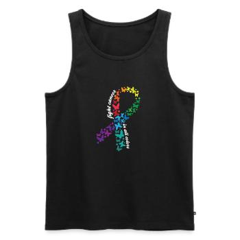 Fight Cancer In All Colors Cancer Awareness Month - Men's Premium Organic Tank Top - black - Front - AI Model Male 178 light (178cm)