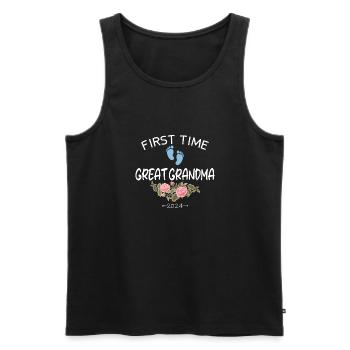 First time great grandma 2024 New Baby for granny - Men's Premium Organic Tank Top - black - Front - AI Model Male 178 light (178cm)