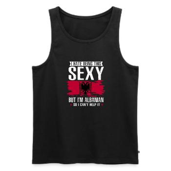 Albanian Flag Albanian Eagle Shqiponja - Men's Premium Organic Tank Top - black - Front - Michal (187cm)