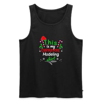 Das ist mein Weihnachts-Model-Shirt - Männer Premium Bio Tank Top - Schwarz - Vorne - AI Model Male 178 light (178cm)