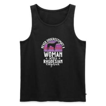 Rhodesian Ridgeback Gifts - Men's Premium Organic Tank Top - black - Front - Michal (187cm)