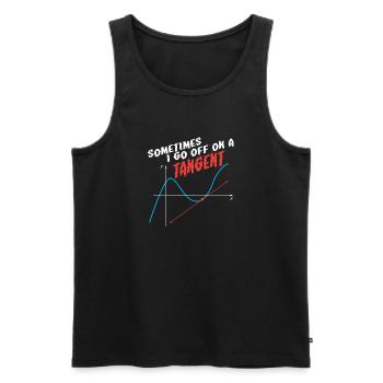 Math Pun Sometimes I Go Off On A Tangent - Men's Premium Organic Tank Top - black - Front - AI Model Male 178 light (178cm)