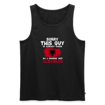 Albanian Flag Albanian Eagle Shqiponja - Men's Premium Organic Tank Top - black - Front - Michal (187cm)