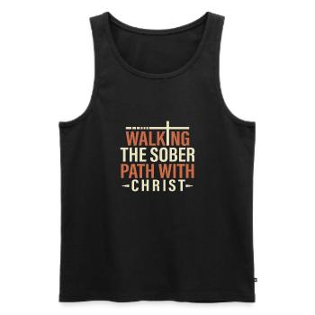 faith sobriety sober life seeks christ - Men's Premium Organic Tank Top - black - Front - Michal (187cm)