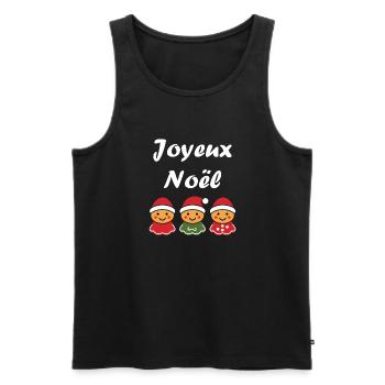 Joyeux noel pain d'épice - Débardeur bio Premium Homme - noir - Devant - AI Model Male 178 light (178cm)